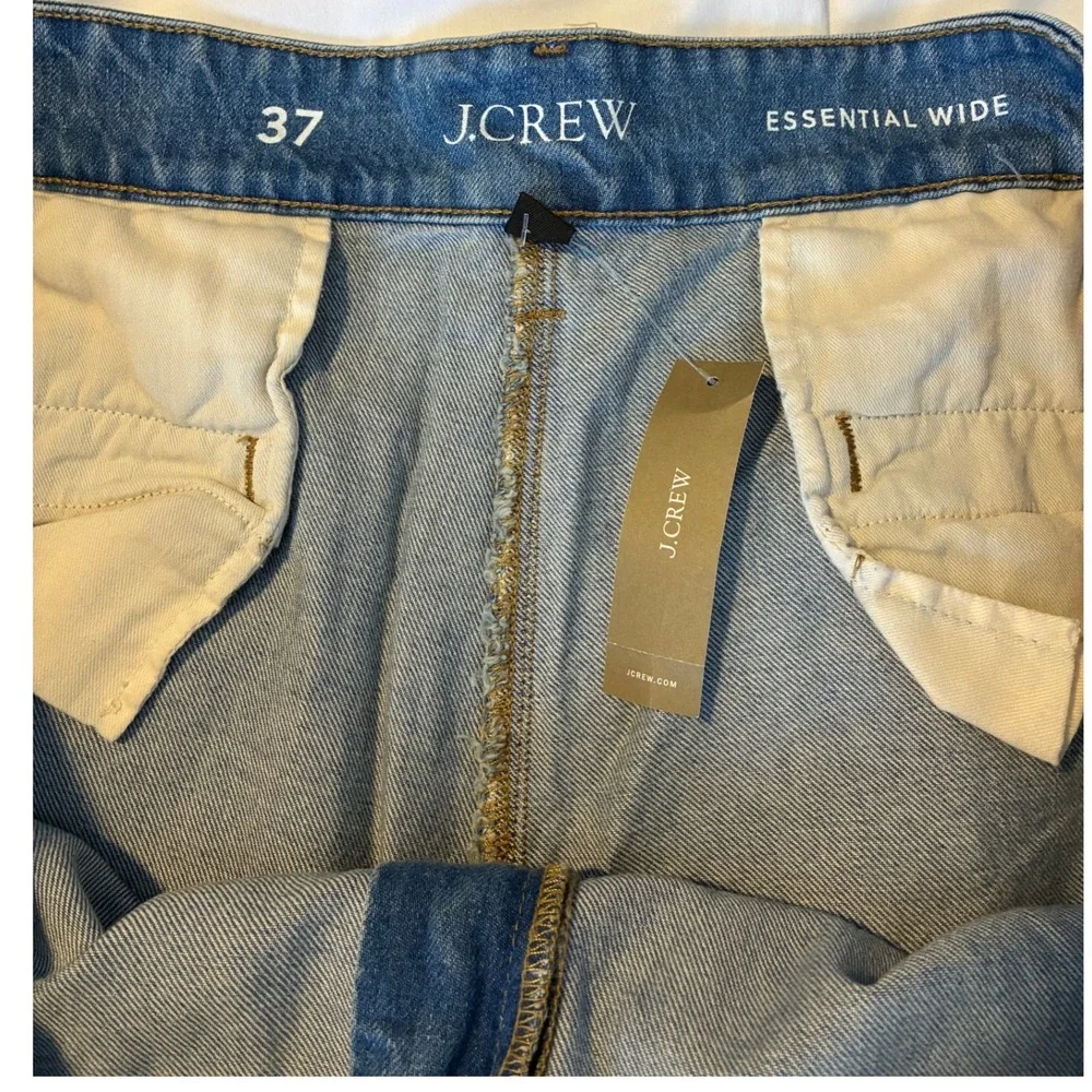 NWT J.Crew Essential Wide Leg Crop Jeans Light Wash Denim‎ Casual Boho Size 37
